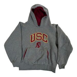 Vintage USC Trojans Women’s Hoodie Sweatshirt Size XS Embroidered Gray Chaps Y2K